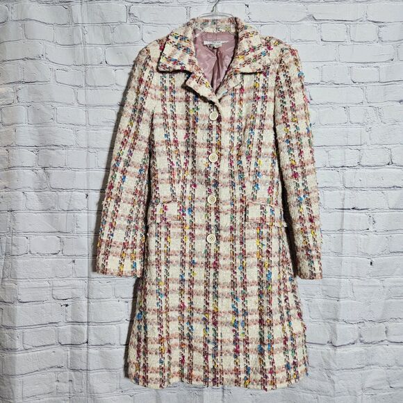 Zara Jackets & Blazers - Zara Basic Womens Size L  Wool Blend Boho Multi Tweed Color Coat Jacket